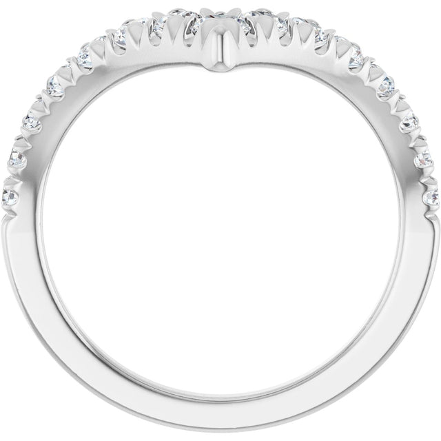 14K Gold Round Lab-Grown Diamond Contour Band - 1/2-5/8 CTW - White Gold - view 7