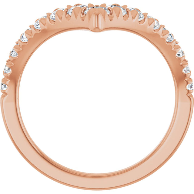 14K Gold Round Lab-Grown Diamond Contour Band - 1/2-5/8 CTW - Rose Gold - view 7