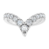 14K Gold Round Lab-Grown Diamond Contour Band - 1/2-5/8 CTW - White Gold - view 8