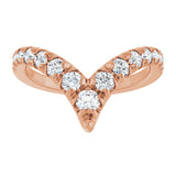 14K Gold Round Lab-Grown Diamond Contour Band - 1/2-5/8 CTW - Rose Gold - view 8