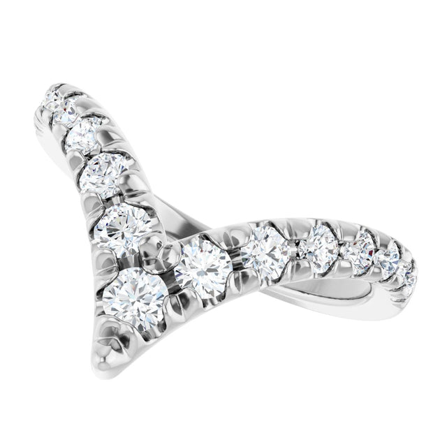 14K Gold Round Lab-Grown Diamond Contour Band - 1/2-5/8 CTW - White Gold - view 10