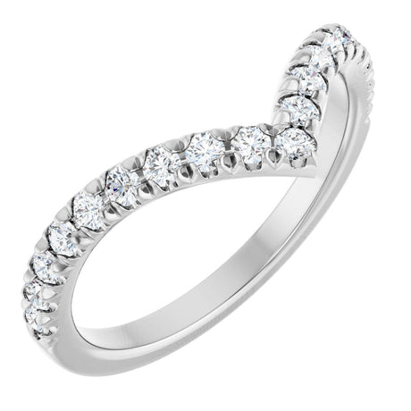 Platinum Round Lab-Grown Diamond V Contour Band – 1.3-3mm Stones