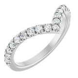 Platinum Round Natural Diamond V Contour Band – 1.3-3mm Stones