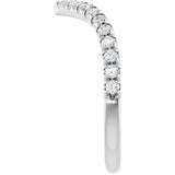Platinum Round Natural Diamond V Contour Band – 1.3-3mm Stones - view 4