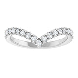 Platinum Round Natural Diamond V Contour Band – 1.3-3mm Stones - view 3