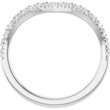 Platinum Round Natural Diamond V Contour Band – 1.3-3mm Stones - view 2