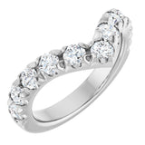 Platinum Round Lab-Grown Diamond V Contour Band – 1.3-3mm Stones