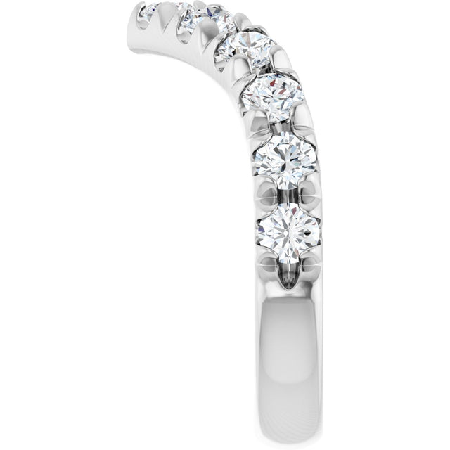 Platinum Round Natural Diamond V Contour Band – 1.3-3mm Stones - view 4