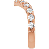 14K Gold Round Lab-Grown Diamond V Contour Band – 1.3-3mm Stones - Rose Gold - view 4