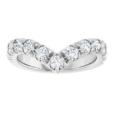 14K Gold Round Lab-Grown Diamond V Contour Band – 1.3-3mm Stones - White Gold - view 3