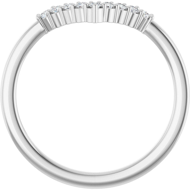 Platinum Round Natural Diamond Accented Contour Band - 1/8-1/2 CTW - view 7