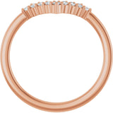 14K Gold Round Lab-Grown Diamond Accented Contour Band - 1/8-1/2 CTW - Rose Gold - view 7
