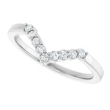 Platinum Round Lab-Grown Diamond Accented Contour Band - 1/8-1/2 CTW - view 10