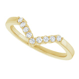 14K Gold Round Lab-Grown Diamond Accented Contour Band - 1/8-1/2 CTW - Yellow Gold - view 10