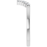 14K Gold Round Lab-Grown Diamond Accented Contour Band - 1/8-1/2 CTW - White Gold - view 9