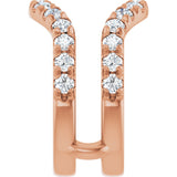14K Gold Round Lab-Grown Diamond Ring Guard - 1/2-1 1/2 CTW - Rose Gold - view 9