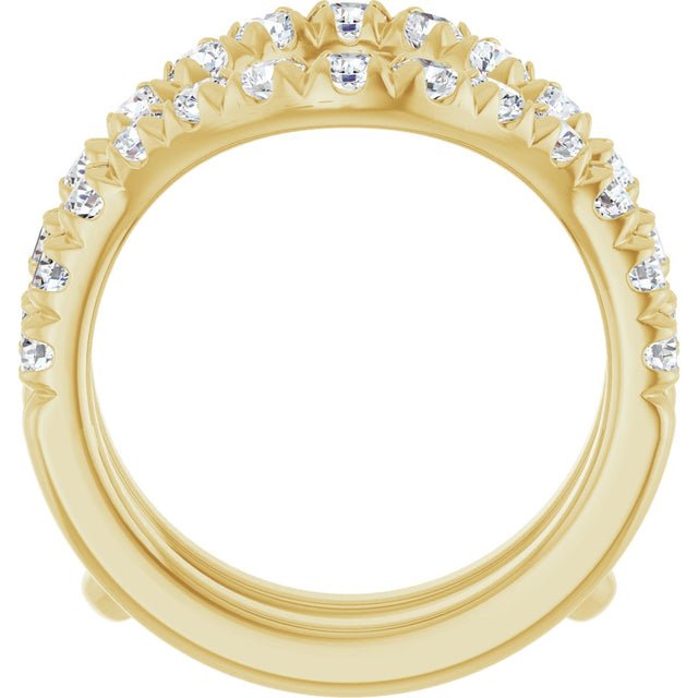 14K Gold Round Lab-Grown Diamond Ring Guard - 1/2-1 1/2 CTW - Yellow Gold - view 7