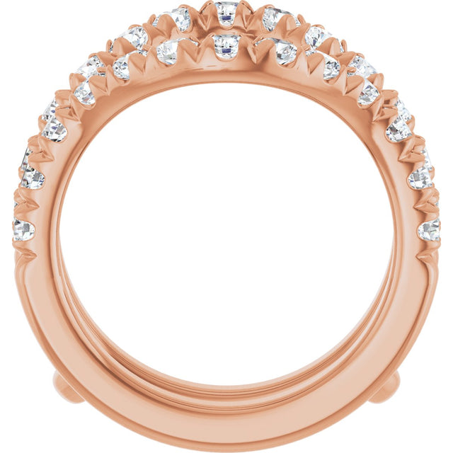 14K Gold Round Lab-Grown Diamond Ring Guard - 1/2-1 1/2 CTW - Rose Gold - view 7