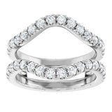 Platinum Round Natural Diamond Ring Guard - 1/2-1 1/2 CTW - view 8