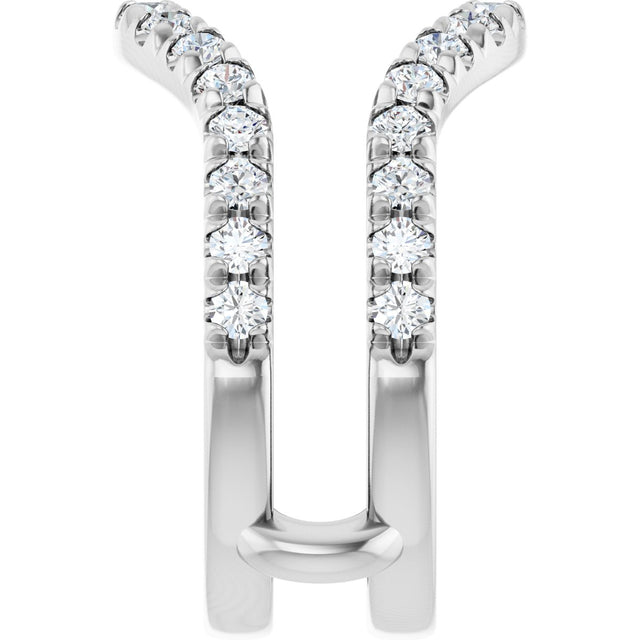 14K Gold Round Lab-Grown Diamond Ring Guard - 1/2-1 1/2 CTW - White Gold - view 9