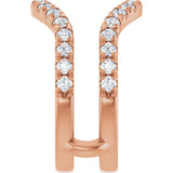14K Gold Round Lab-Grown Diamond Ring Guard - 1/2-1 1/2 CTW - Rose Gold - view 9