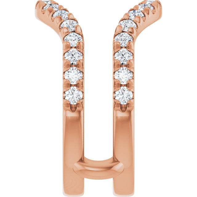 14K Gold Round Lab-Grown Diamond Ring Guard - 1/2-1 1/2 CTW - Rose Gold - view 9