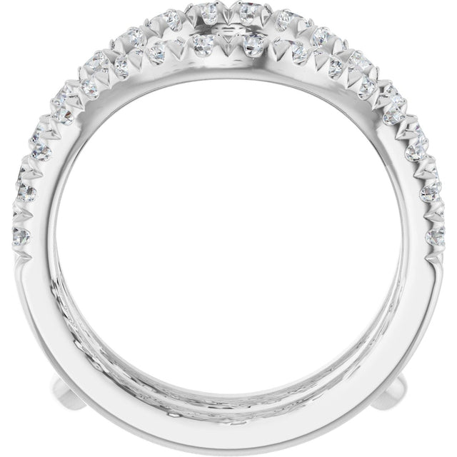 Platinum Round Lab-Grown Diamond Ring Guard - 1/2-1 1/2 CTW - view 7