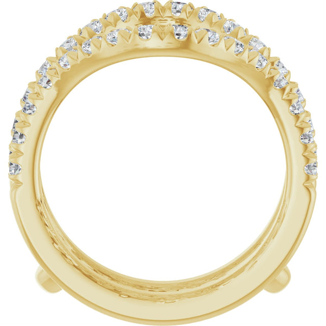 14K Gold Round Lab-Grown Diamond Ring Guard - 1/2-1 1/2 CTW - Yellow Gold - view 7