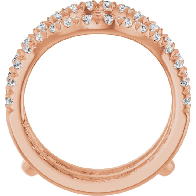 14K Gold Round Lab-Grown Diamond Ring Guard - 1/2-1 1/2 CTW - Rose Gold - view 7