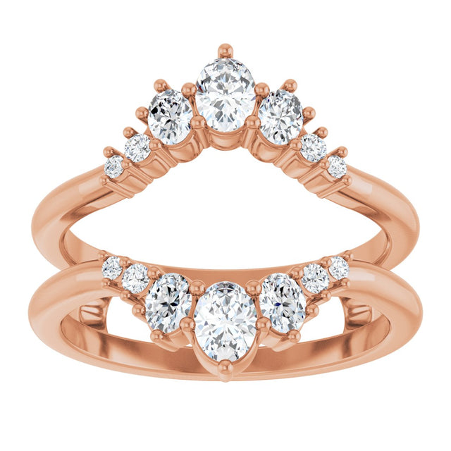 14K Gold Oval Lab-Grown Diamond Ring Guard - 5/8 CTW - Rose Gold - view 8