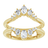 14K Gold Oval Lab-Grown Diamond Ring Guard - 5/8 CTW - Yellow Gold - view 8