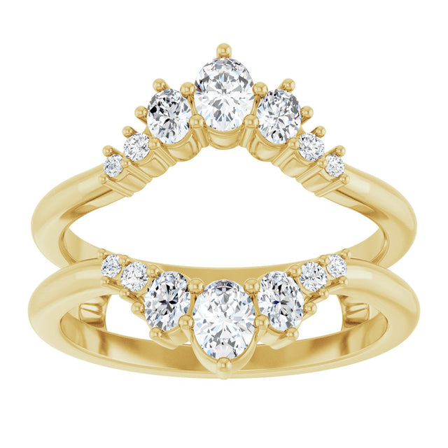 14K Gold Oval Lab-Grown Diamond Ring Guard - 5/8 CTW - Yellow Gold - view 8