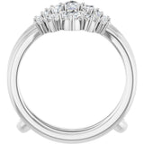 Platinum Oval Natural Diamond Ring Guard - 5/8 CTW - view 7