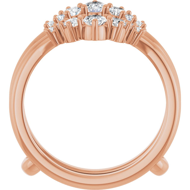 14K Gold Oval Lab-Grown Diamond Ring Guard - 5/8 CTW - Rose Gold - view 7