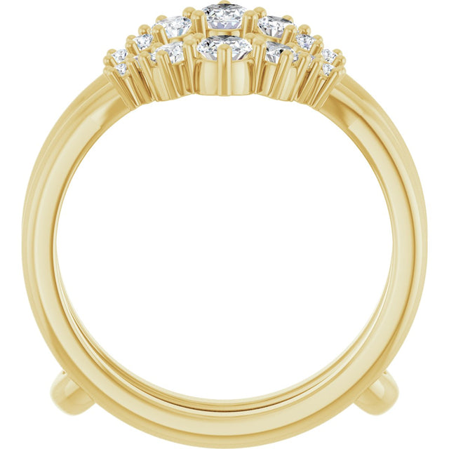 14K Gold Oval Natural Diamond Ring Guard - 5/8 CTW - Yellow Gold - view 7