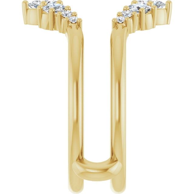 14K Gold Oval Lab-Grown Diamond Ring Guard - 5/8 CTW - Yellow Gold - view 9