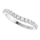 Platinum Round Lab-Grown Diamond Graduated Accent Contour Band - view 5