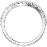 14K Gold Round Lab-Grown Diamond Graduated Accent Contour Band - White Gold - view 2