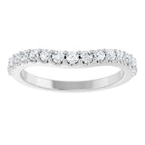 Platinum Round Lab-Grown Diamond Graduated Accent Contour Band - view 3