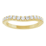 14K Gold Round Natural Diamond Graduated Accent Contour Band - Yellow Gold - view 3