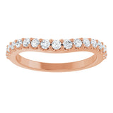 14K Gold Round Lab-Grown Diamond Graduated Accent Contour Band - Rose Gold - view 3
