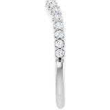 Platinum Round Lab-Grown Diamond Graduated Accent Contour Band - view 4