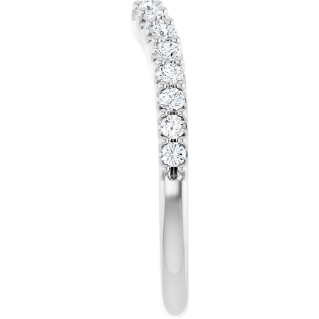 Platinum Round Lab-Grown Diamond Graduated Accent Contour Band - view 4