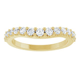 14K Gold Round Lab-Grown Diamond Graduated Accent Contour Band - Yellow Gold - view 3