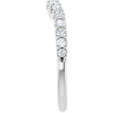14K Gold Round Natural Diamond Graduated Accent Contour Band - White Gold - view 4