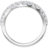 Platinum Round Lab-Grown Diamond Graduated Accent Contour Band - view 2
