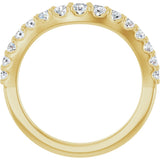14K Gold Round Lab-Grown Diamond Graduated Accent Contour Band - Yellow Gold - view 2