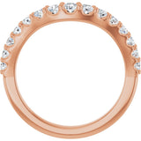 14K Gold Round Lab-Grown Diamond Graduated Accent Contour Band - Rose Gold - view 2
