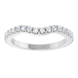 Platinum Round Lab-Grown Diamond Accented Contour Band – 1.1-3mm Stones - view 3