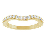 14K Gold Round Lab-Grown Diamond Accented Contour Band – 1.1-3mm Stones - Yellow Gold - view 3